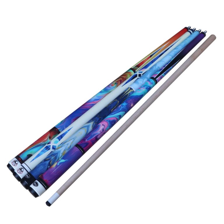 Colourful billiard cue