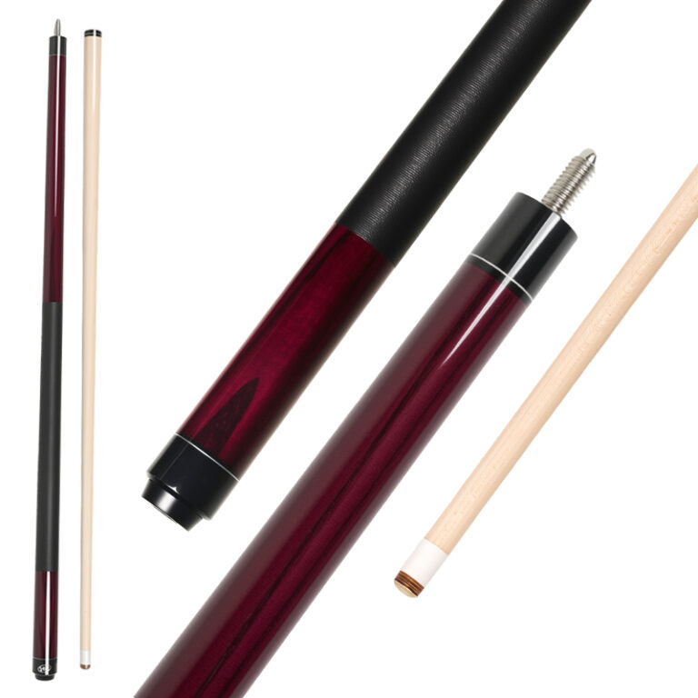 Pool cue stick with burgundy stained-1